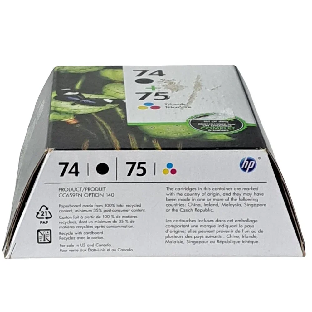 GENUINE NEW HP 74XL 75 (CB336WN/CB338WN) Black Color Ink